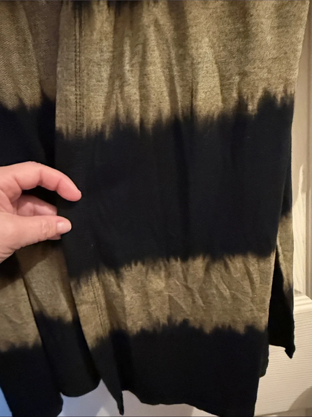 Maurices Black & Gray Tie-Dye Open Front Duster Cardigan | Size Large